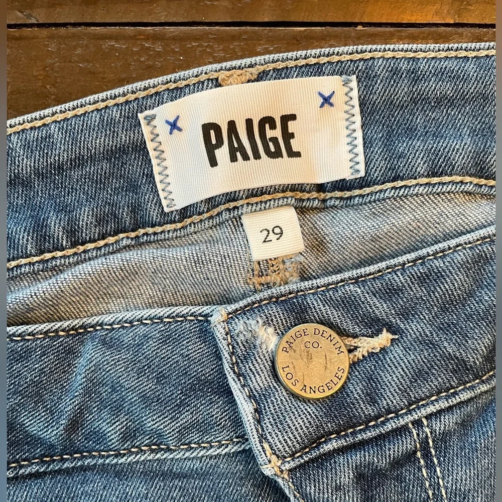 PAIGE Women's Light Blue Ankle Jeans - Picture 4 of 5